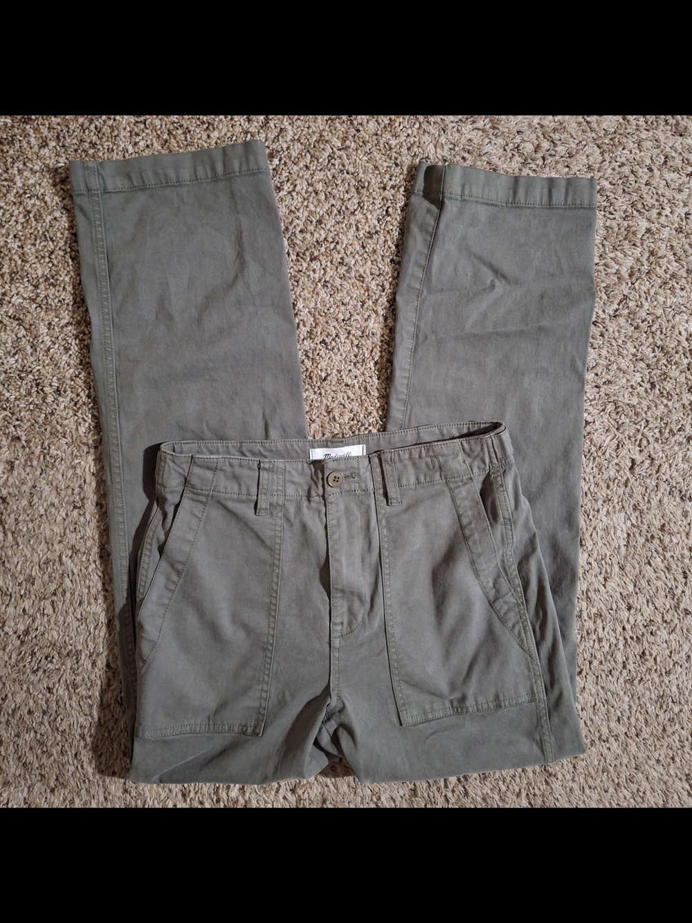 Madewell The Straight Utility Pant in Olive Green Size 24